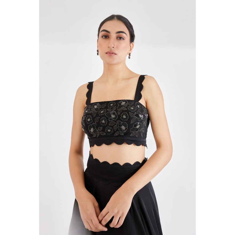 Lavanya Ahuja Midnight Cloudland Lehenga & Blouse with Dupatta (Set of 3)