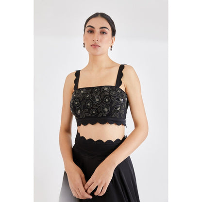 Lavanya Ahuja Midnight Cloudland Lehenga & Blouse with Dupatta (Set of 3)