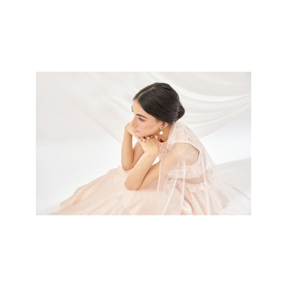 Lavanya Ahuja Blush Layered Lehenga & Blouse with Dupatta (Set of 3)