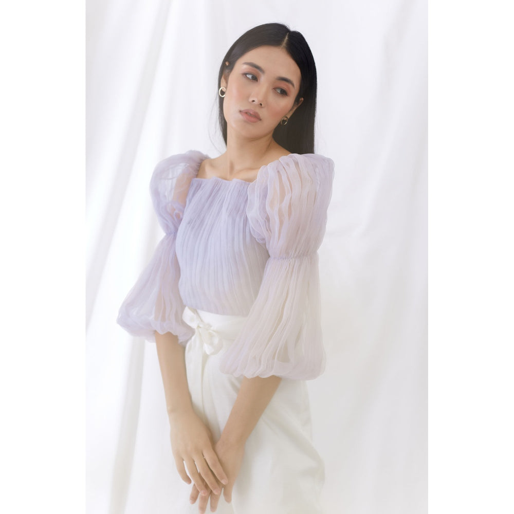 Lavanya Ahuja Lilac Billow Sleeve Top