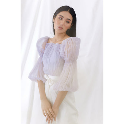 Lavanya Ahuja Lilac Billow Sleeve Top