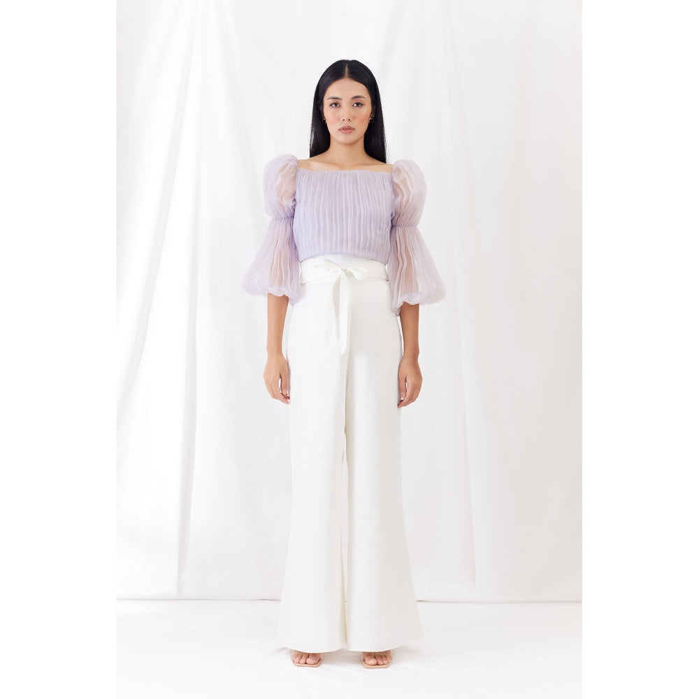 Lavanya Ahuja Lilac Billow Sleeve Top