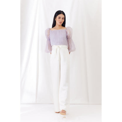 Lavanya Ahuja Lilac Billow Sleeve Top