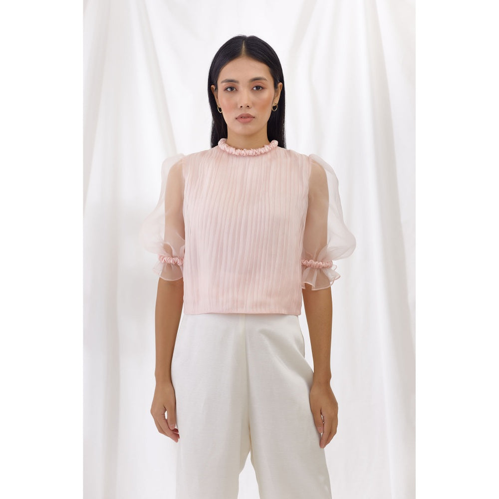 Lavanya Ahuja Rosewater Scrunchie Detail Top