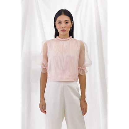 Lavanya Ahuja Rosewater Scrunchie Detail Top