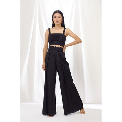 Lavanya Ahuja Midnight Scallop Detail Pant