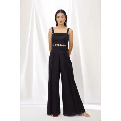 Lavanya Ahuja Midnight Scallop Detail Pant