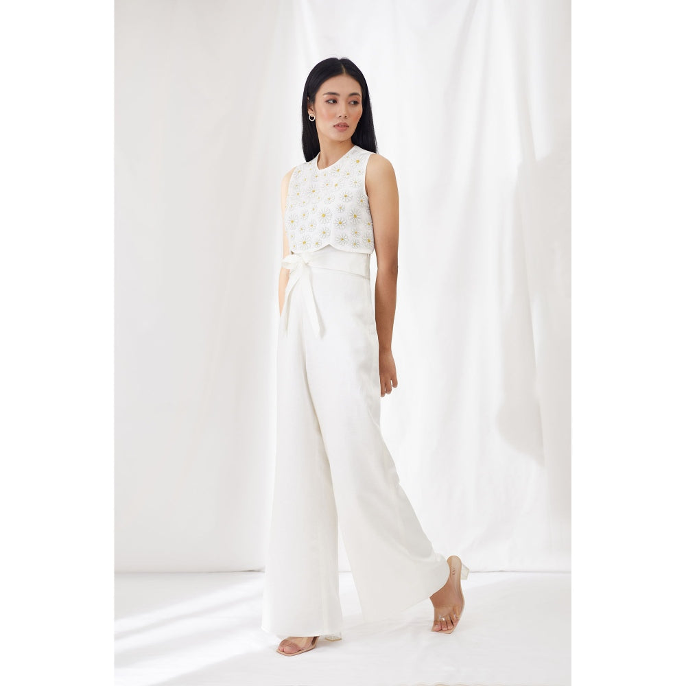 Lavanya Ahuja Ivory Tie-Detail Pant