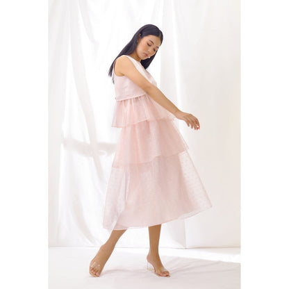 Lavanya Ahuja Rosewater Peplum Top and Skirt (Set of 2)