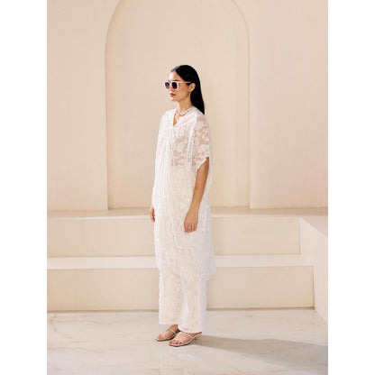 Lavanya Ahuja Pearly White Kaftan with Pant (Set of 2)