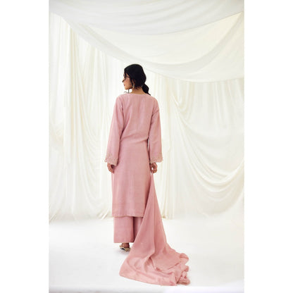 Lavanya Ahuja Pink Rose Kurta with Pant and Dupatta (Set of 3)