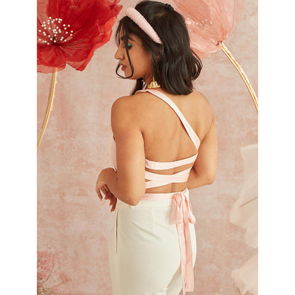 Lea Clothing Vivian Pink Backless Corset Top