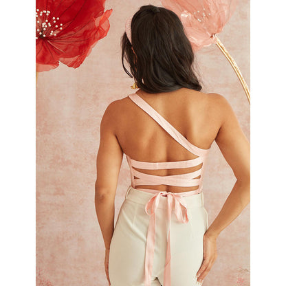 Lea Clothing Vivian Pink Backless Corset Top