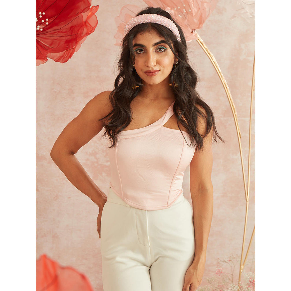 Lea Clothing Vivian Pink Backless Corset Top