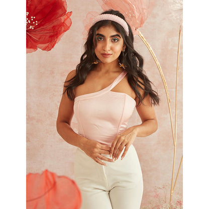 Lea Clothing Vivian Pink Backless Corset Top