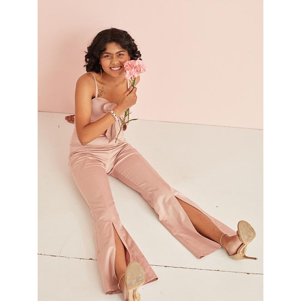 Lea Clothing Kristen Blush Tailored Jumpsuit