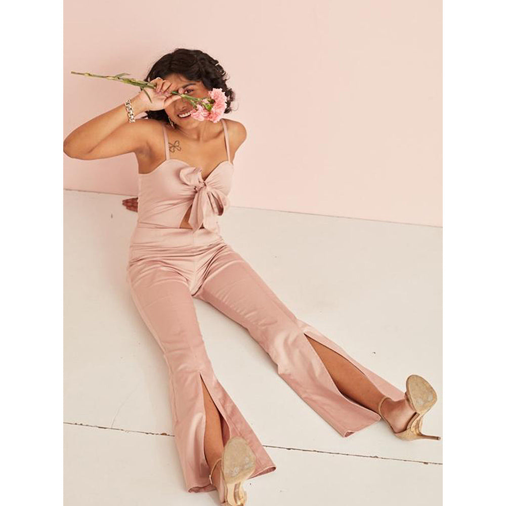 Lea Clothing Kristen Blush Tailored Jumpsuit