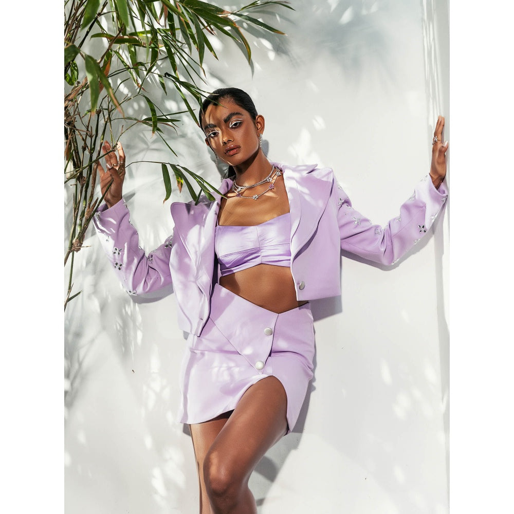 Lea Clothing Lyne Lavender Solid Skirt