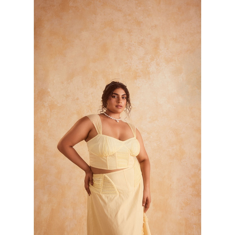 Lea Clothing Finola Yellow Corset Top & Skirt (Set of 2)