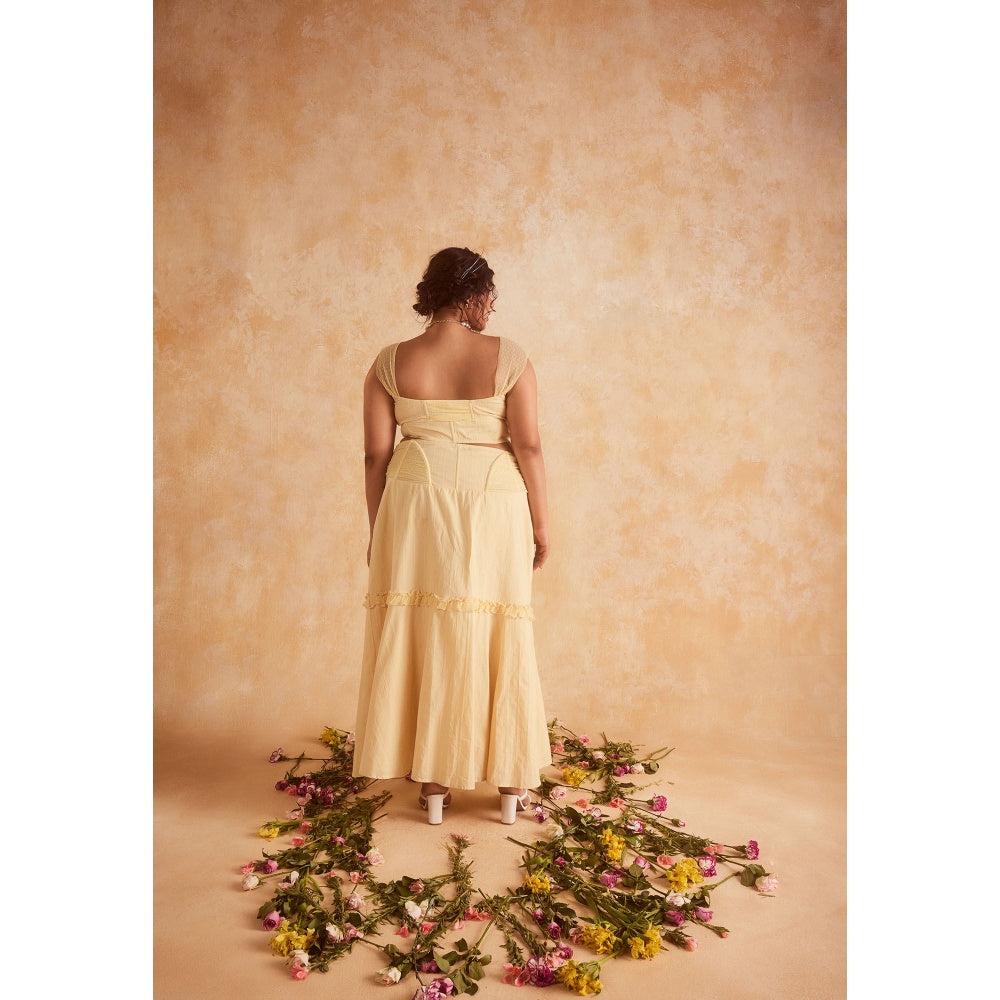 Lea Clothing Finola Yellow Corset Top & Skirt (Set of 2)
