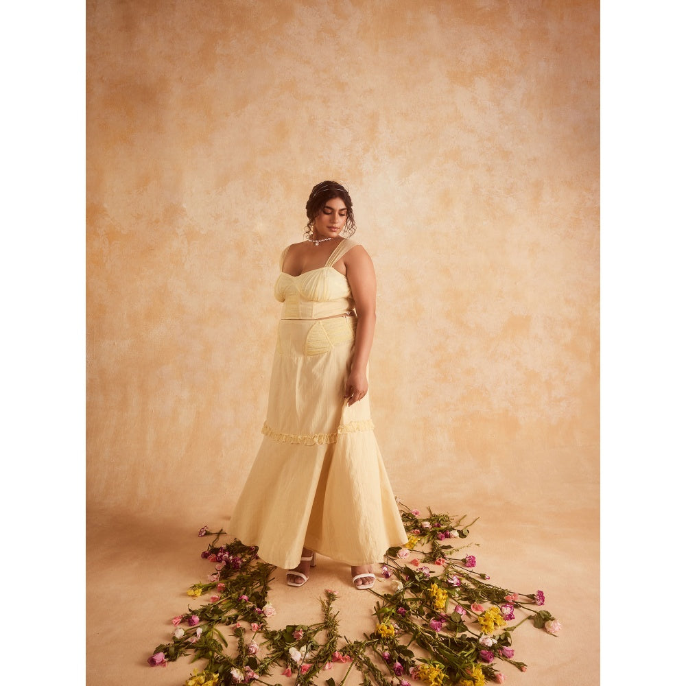 Lea Clothing Finola Yellow Corset Top & Skirt (Set of 2)