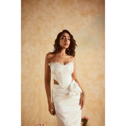 Lea Clothing Cataleya White Maxi Skirt