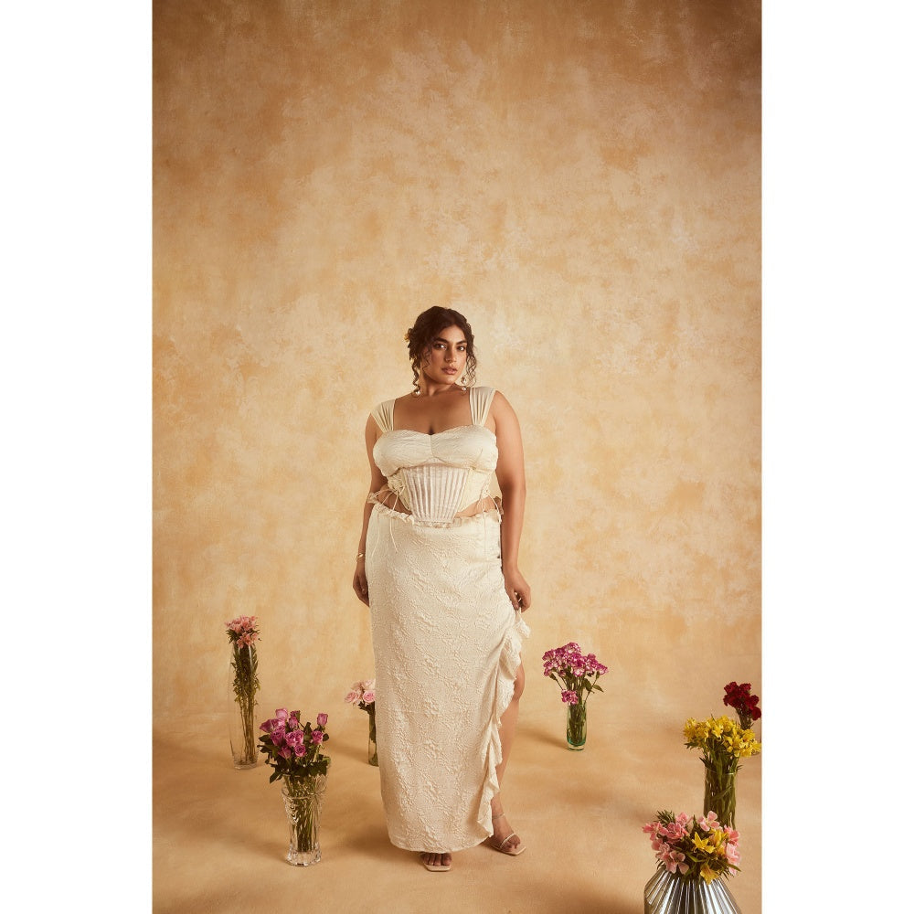 Lea Clothing Ottilie Off White Maxi Skirt