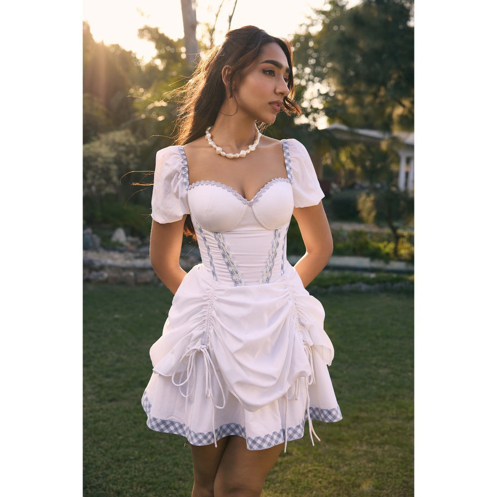 Lea Clothing White Gertie Corset Mini Dress