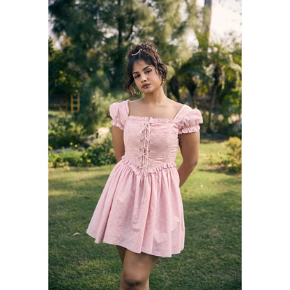 Lea Clothing Pink Murial Mini Dress