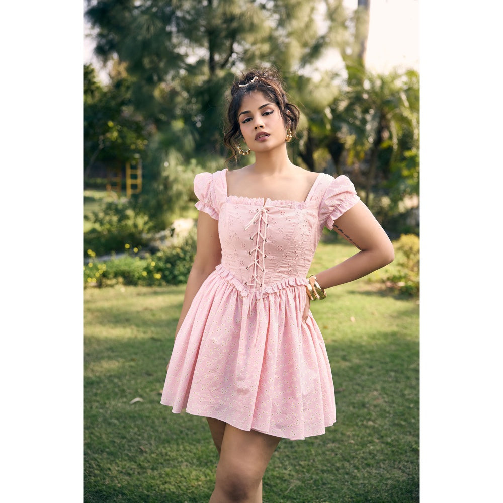 Lea Clothing Pink Murial Mini Dress