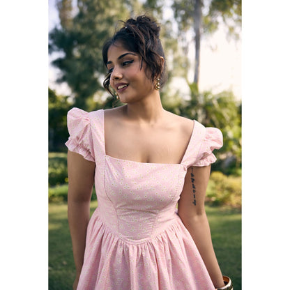 Lea Clothing Pink Murial Mini Dress