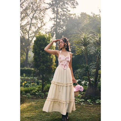 Lea Clothing Hayden Off White Maxi Skirt