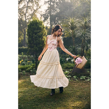 Lea Clothing Hayden Off White Maxi Skirt