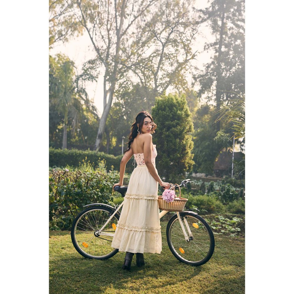 Lea Clothing Hayden Off White Maxi Skirt