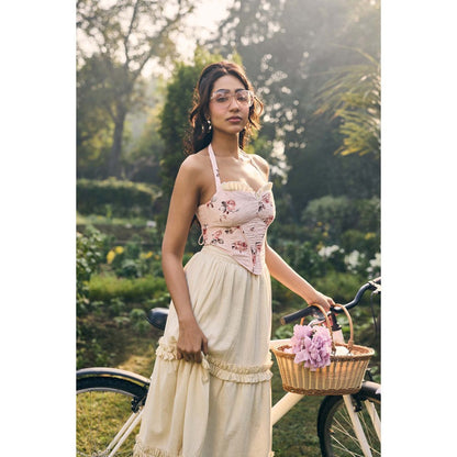 Lea Clothing Hayden Off White Maxi Skirt