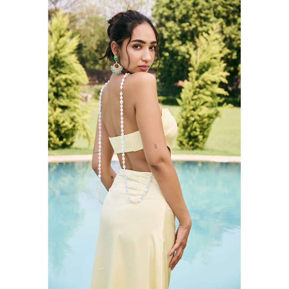 Lea Clothing Albina Butter Cream Tube Cutout Dress