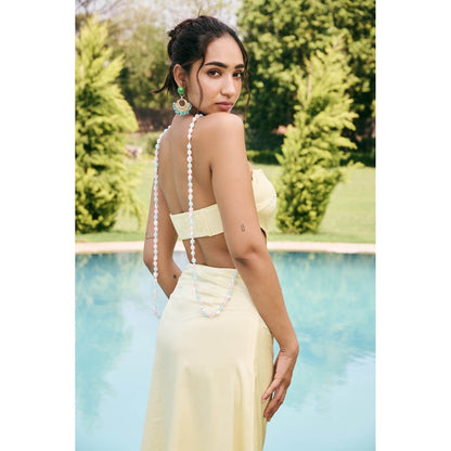 Lea Clothing Albina Butter Cream Tube Cutout Dress