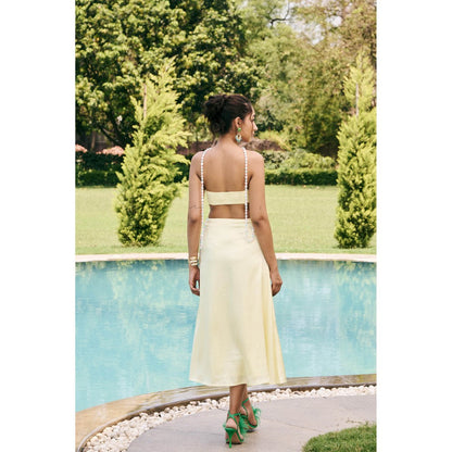 Lea Clothing Albina Butter Cream Tube Cutout Dress