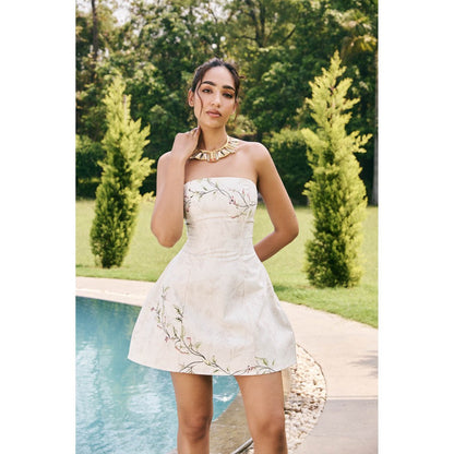 Lea Clothing Yva Structured White Tube Dress