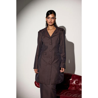 Lea Clothing Arden Peach Longline Coat