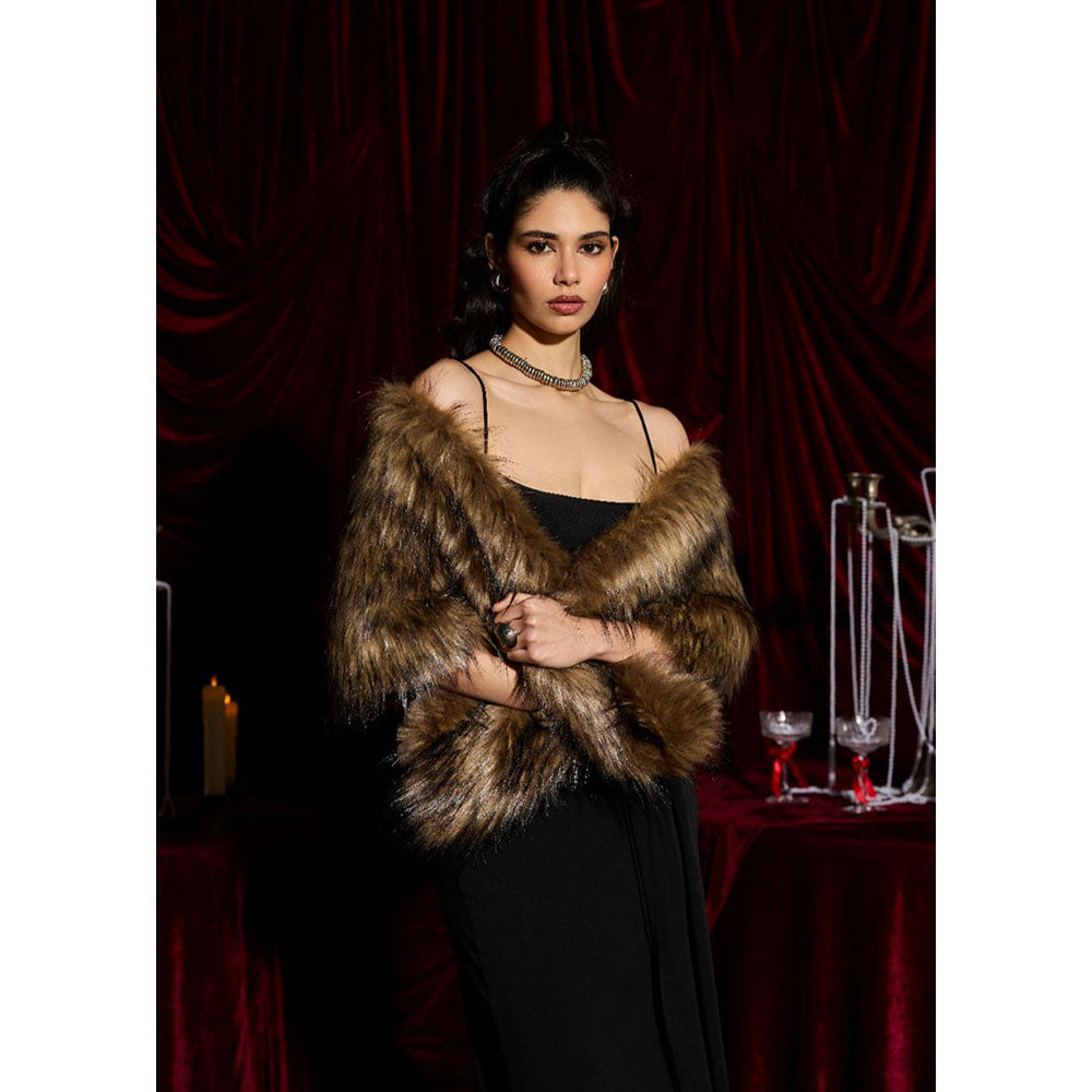 Lea Clothing Maya Modal Mesh-Panel Draped Gown