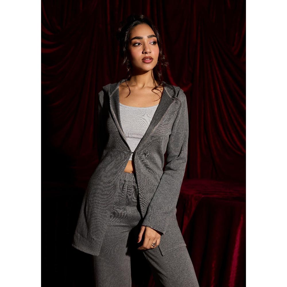 Lea Clothing Slate Knit Wide-Leg Joggers