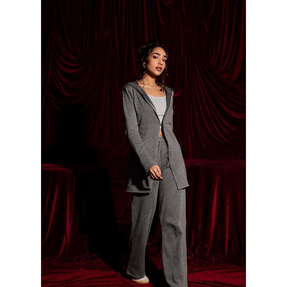 Lea Clothing Slate Knit Wide-Leg Joggers