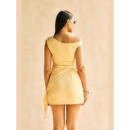 Lea Clothing The Liora Butter Yellow Linen Asymmetrical Top