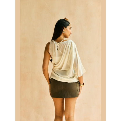 Lea Clothing Softfall Drape Georgette Top And Bralette