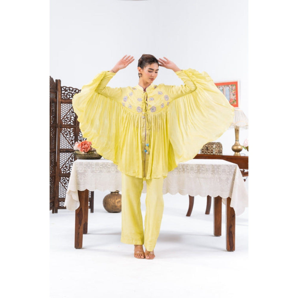 Leela by A Lime Yellow Flared Straight Co-Ord Set