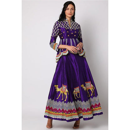 Leela by A Purple Peplum Lehenga With Blouse