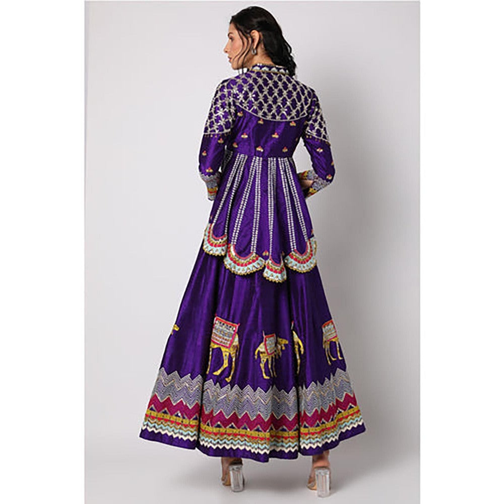 Leela by A Purple Peplum Lehenga With Blouse