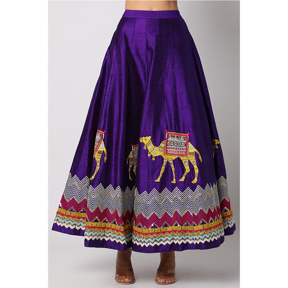 Leela by A Purple Peplum Lehenga With Blouse