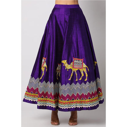 Leela by A Purple Peplum Lehenga With Blouse